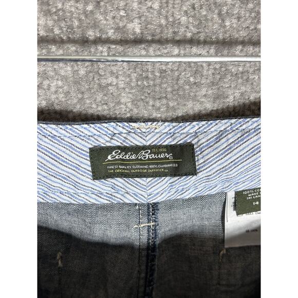 Eddie Bauer Trouser Capri Jeans Womens Size 14 Blue Denim Cotton Pockets - Picture 3 of 8